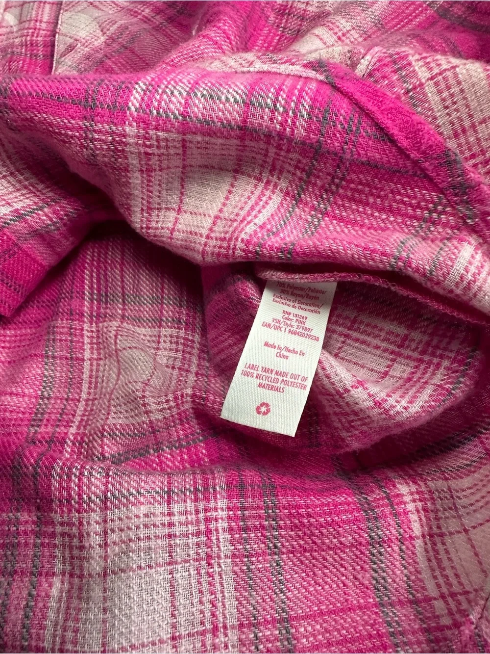 Girls Pink Blue Plaid Button-Up Shirt Lot of 2 Justice Medium M